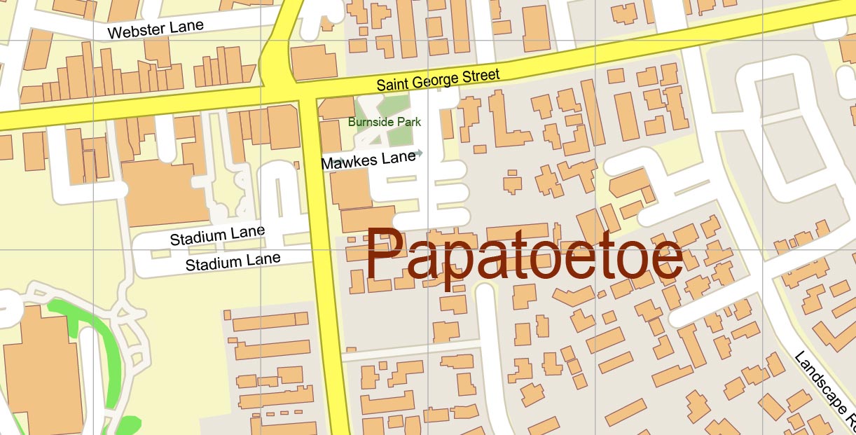Papatoetoe South Auckland New Zealand Map Vector Exact City Plan High Detailed Street Map editable Adobe Illustrator in layers