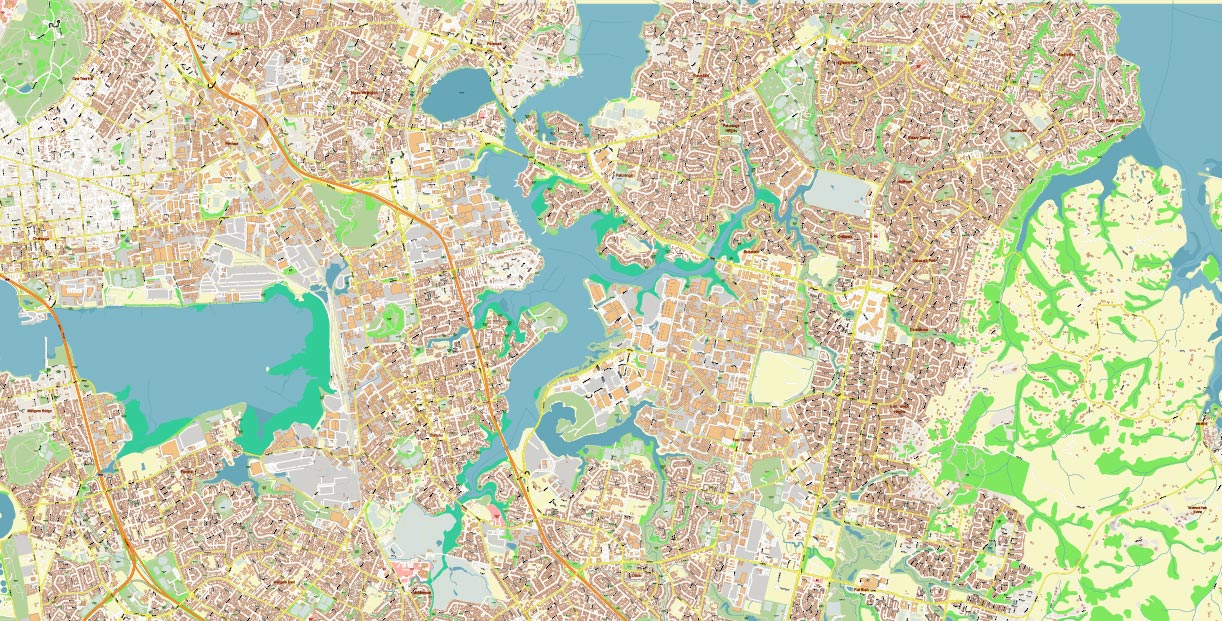 Papatoetoe South Auckland New Zealand Map Vector Exact City Plan High Detailed Street Map editable Adobe Illustrator in layers