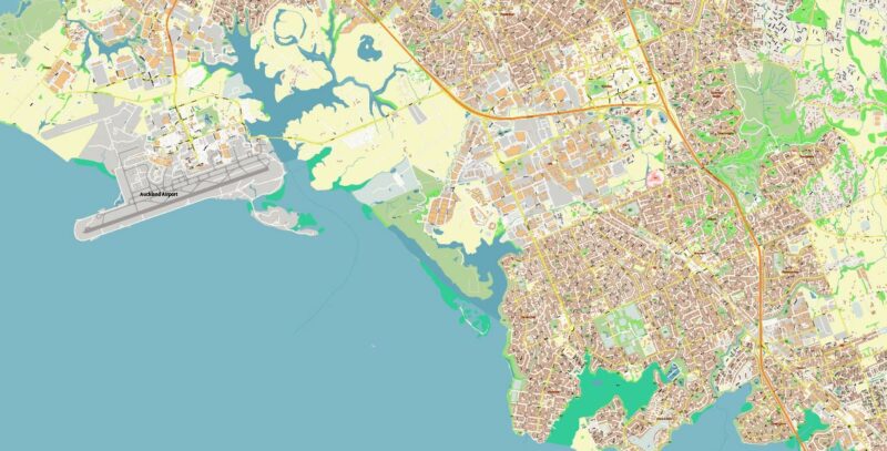 Papatoetoe South Auckland New Zealand Map Vector Exact City Plan High Detailed Street Map editable Adobe Illustrator in layers