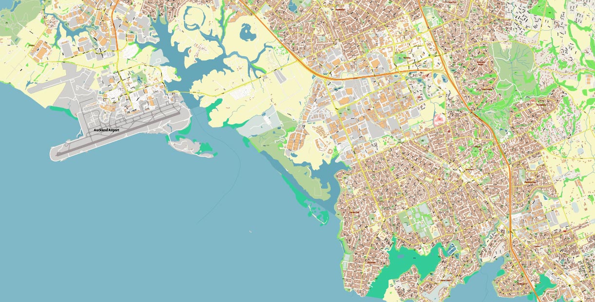 Papatoetoe South Auckland New Zealand Map Vector Exact City Plan High Detailed Street Map editable Adobe Illustrator in layers