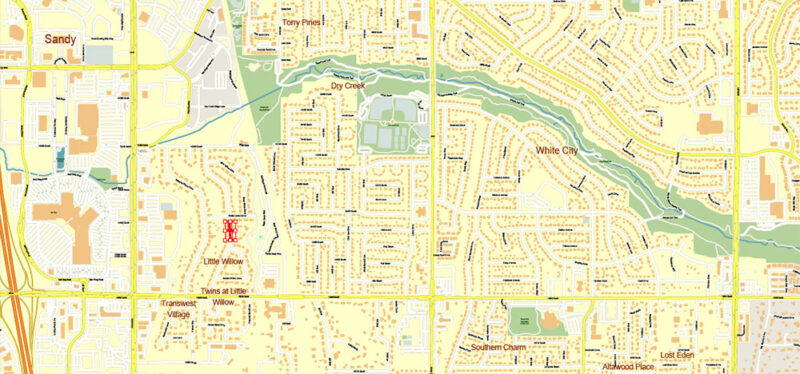 Salt Lake City, Ogden and Provo Utah US Map Vector Exact City Plan High Detailed Street Map editable Adobe Illustrator in layers
