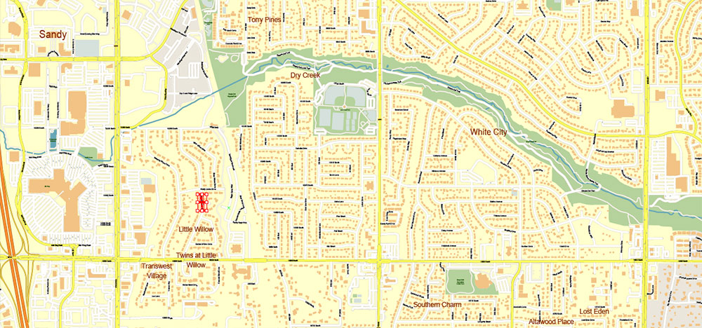 Salt Lake City, Ogden and Provo, Utah US PDF Map Vector Exact City Plan High Detailed Street Map editable Adobe PDF in layers