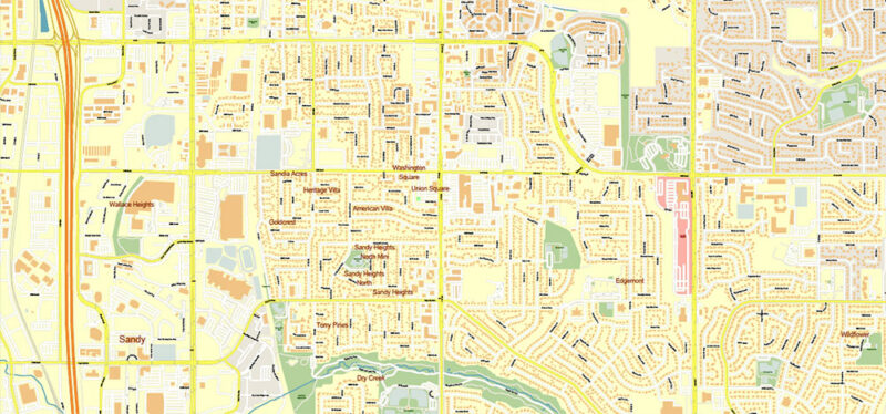 Salt Lake City, Ogden and Provo Utah US Map Vector Exact City Plan High Detailed Street Map editable Adobe Illustrator in layers