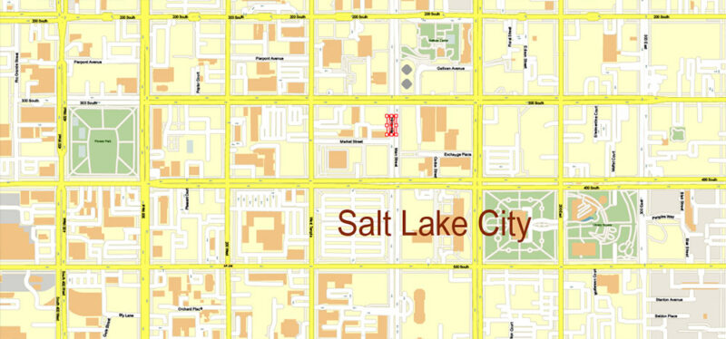 Salt Lake City, Ogden and Provo Utah US Map Vector Exact City Plan High Detailed Street Map editable Adobe Illustrator in layers