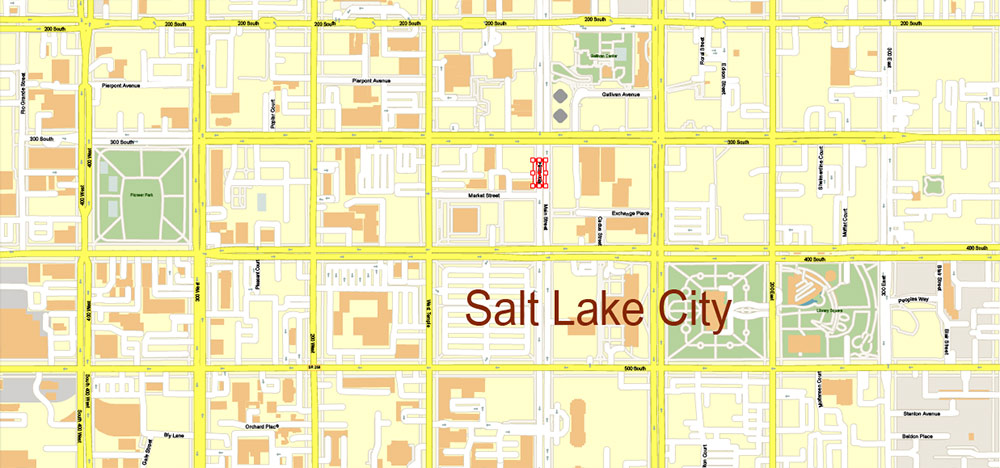 Salt Lake City, Ogden and Provo, Utah US PDF Map Vector Exact City Plan High Detailed Street Map editable Adobe PDF in layers