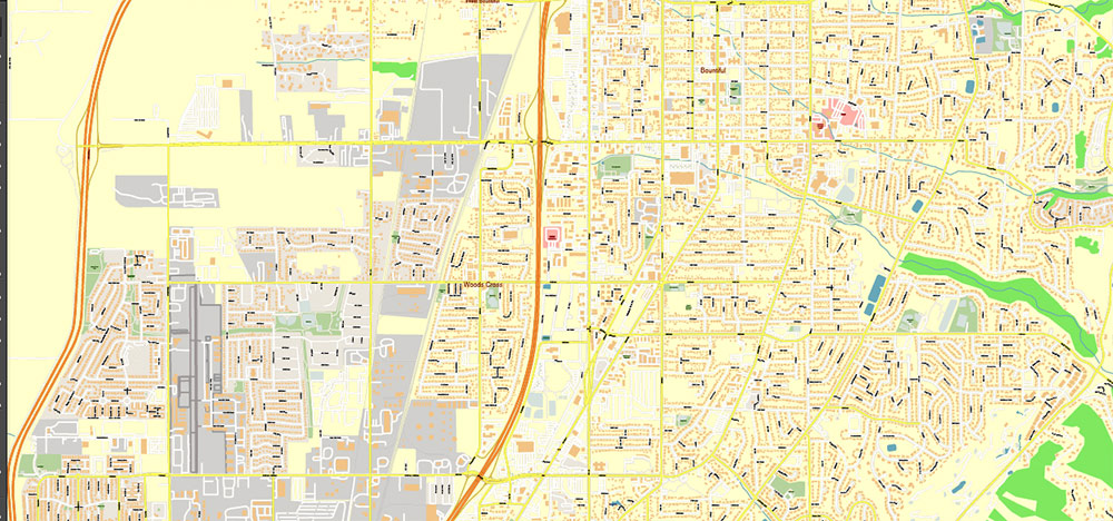 Salt Lake City, Ogden and Provo, Utah US PDF Map Vector Exact City Plan High Detailed Street Map editable Adobe PDF in layers