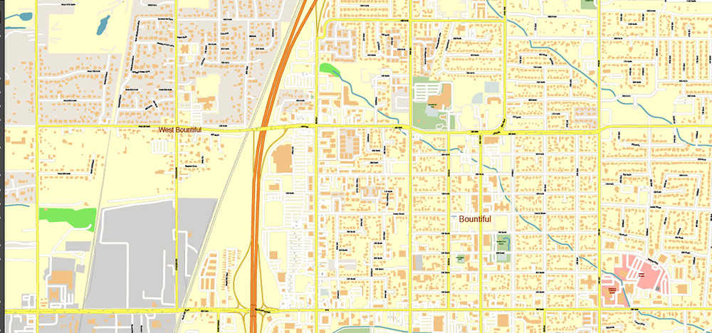 Salt Lake City, Ogden and Provo, Utah US PDF Map Vector Exact City Plan High Detailed Street Map editable Adobe PDF in layers