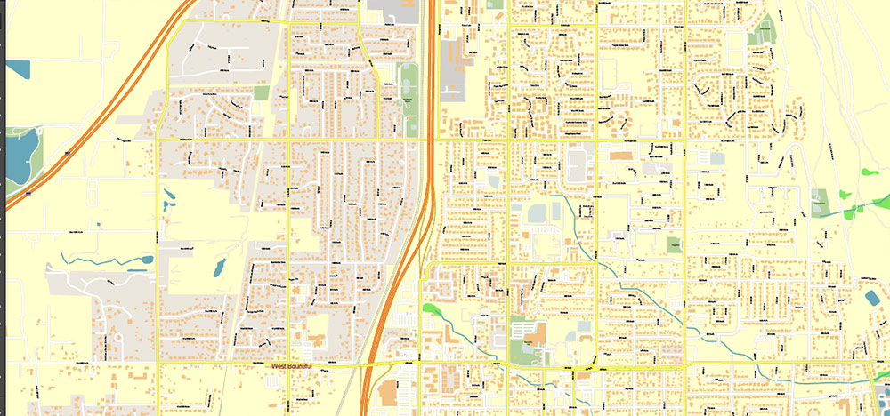 Salt Lake City, Ogden and Provo, Utah US PDF Map Vector Exact City Plan High Detailed Street Map editable Adobe PDF in layers