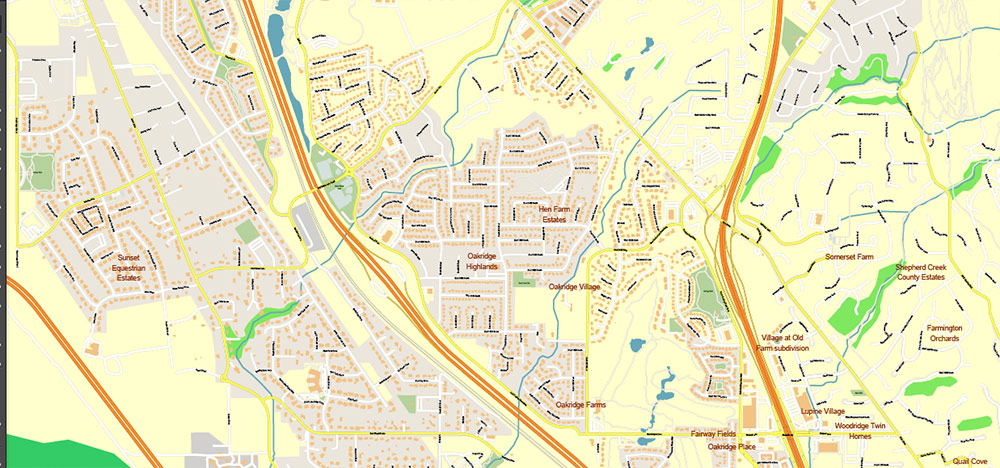 Salt Lake City, Ogden and Provo, Utah US PDF Map Vector Exact City Plan High Detailed Street Map editable Adobe PDF in layers