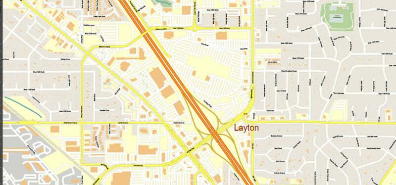 Salt Lake City, Ogden and Provo Utah US Map Vector Exact City Plan High Detailed Street Map editable Adobe Illustrator in layers