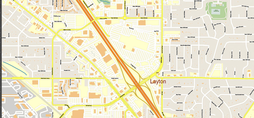 Salt Lake City, Ogden and Provo, Utah US PDF Map Vector Exact City Plan High Detailed Street Map editable Adobe PDF in layers