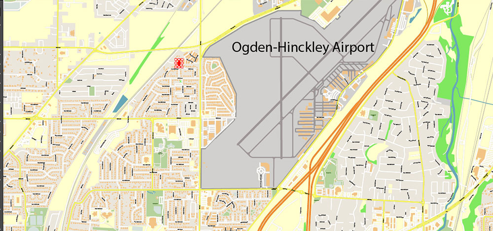 Salt Lake City, Ogden and Provo, Utah US PDF Map Vector Exact City Plan High Detailed Street Map editable Adobe PDF in layers