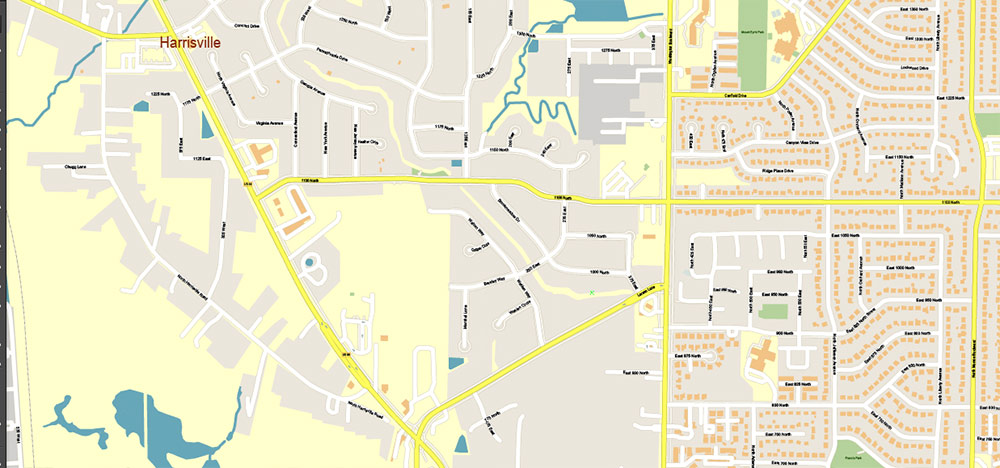 Salt Lake City, Ogden and Provo, Utah US PDF Map Vector Exact City Plan High Detailed Street Map editable Adobe PDF in layers