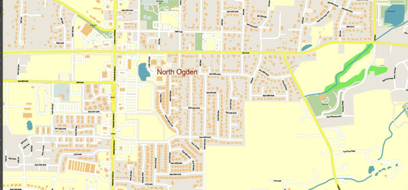 Salt Lake City, Ogden and Provo Utah US Map Vector Exact City Plan High Detailed Street Map editable Adobe Illustrator in layers