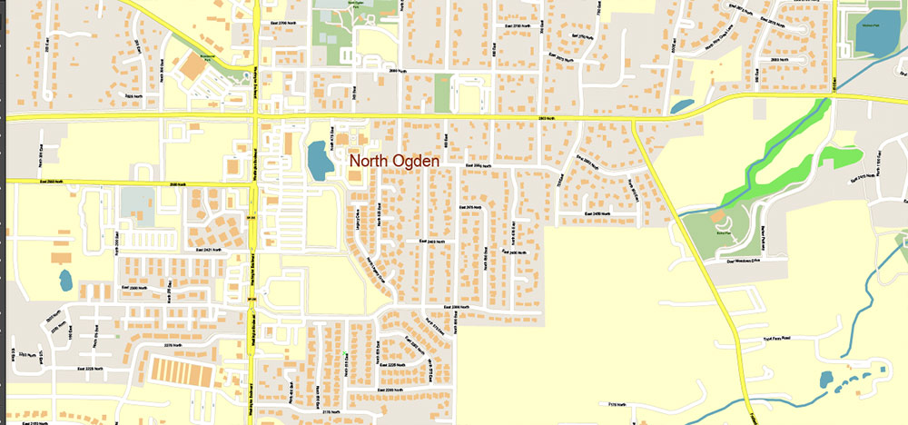 Salt Lake City, Ogden and Provo, Utah US PDF Map Vector Exact City Plan High Detailed Street Map editable Adobe PDF in layers