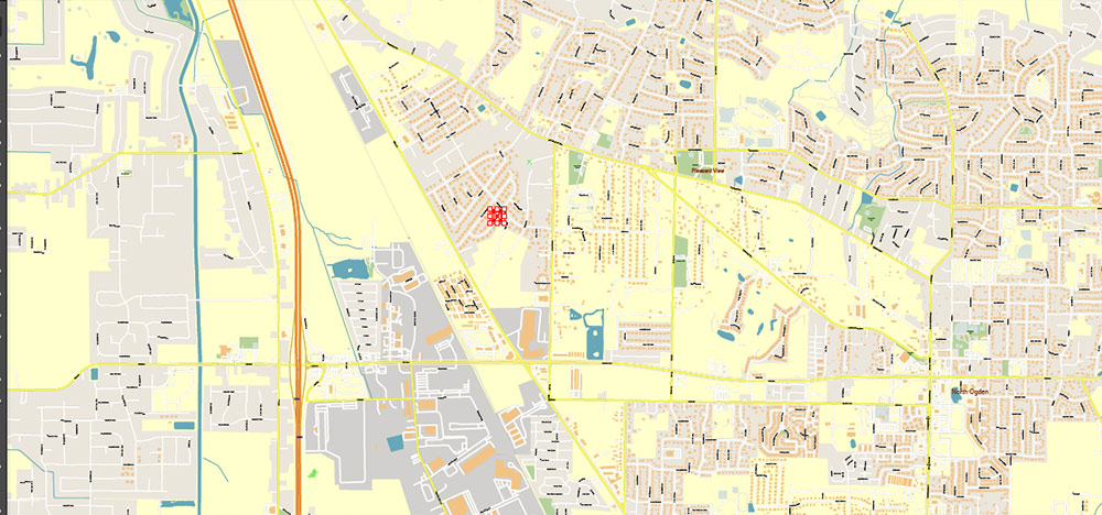 Salt Lake City, Ogden and Provo, Utah US PDF Map Vector Exact City Plan High Detailed Street Map editable Adobe PDF in layers