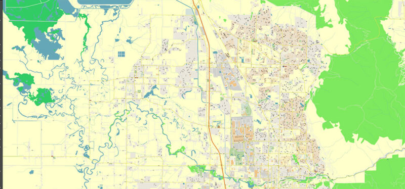 Salt Lake City, Ogden and Provo Utah US Map Vector Exact City Plan High Detailed Street Map editable Adobe Illustrator in layers