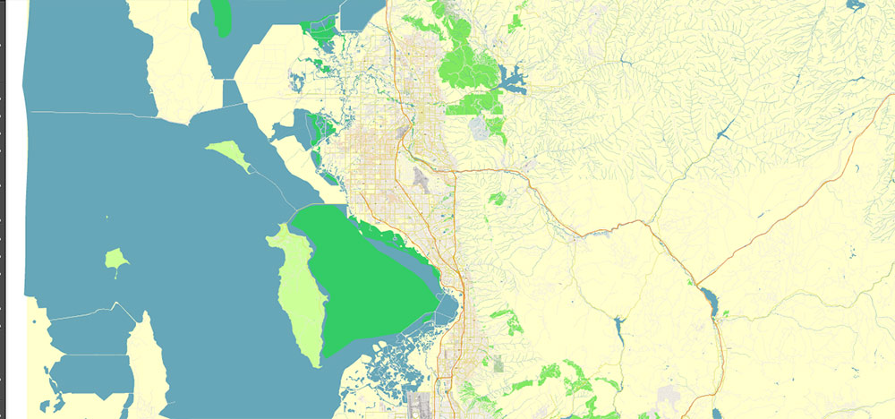 Salt Lake City, Ogden and Provo, Utah US PDF Map Vector Exact City Plan High Detailed Street Map editable Adobe PDF in layers