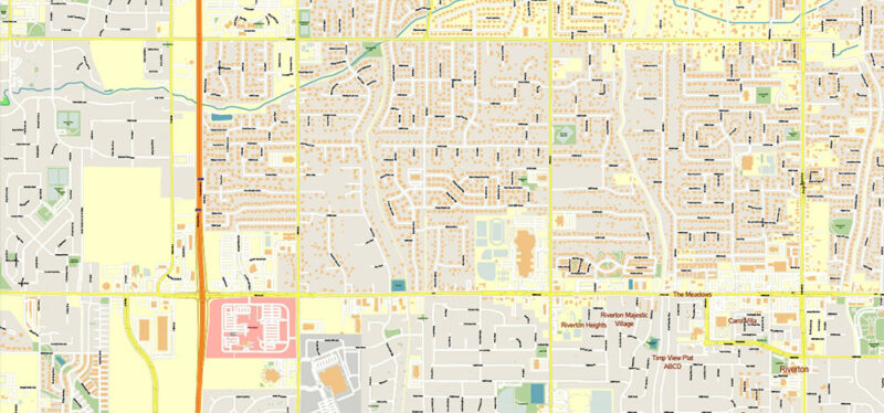 Salt Lake City, Ogden and Provo Utah US Map Vector Exact City Plan High Detailed Street Map editable Adobe Illustrator in layers