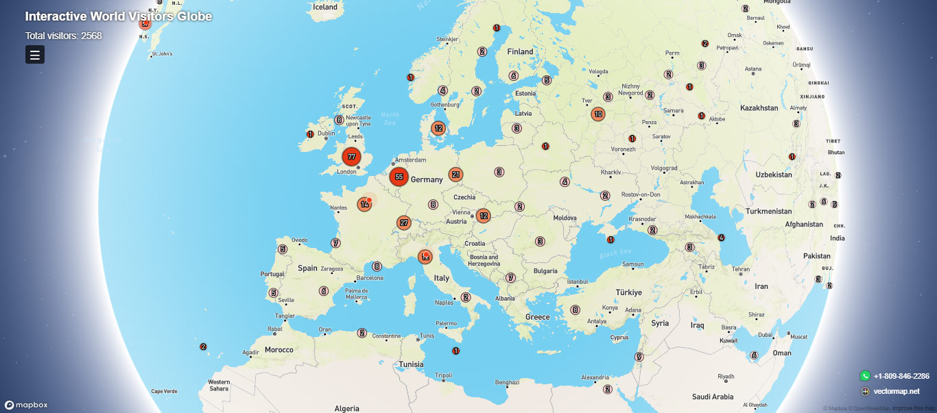 https://vectormap.net/visitors-colors/index.html = Colored resized points display site visitors