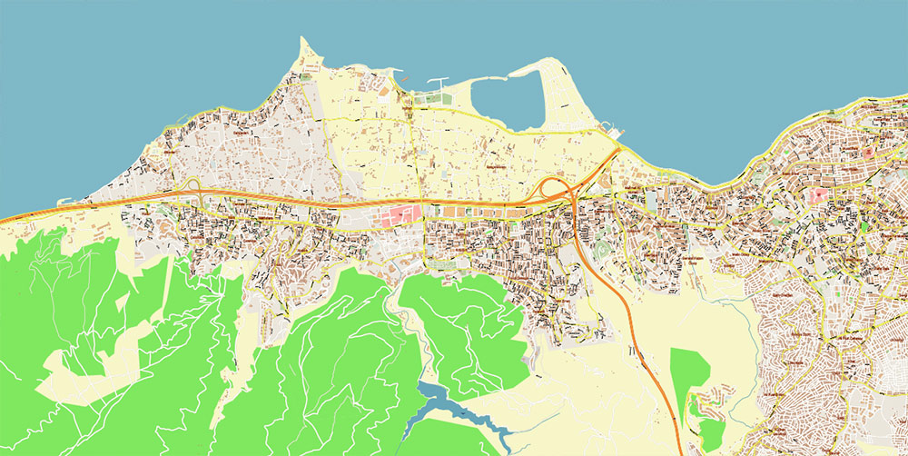 Izmir Turkey PDF Map Vector Exact City Plan High Detailed Street Map editable Adobe PDF in layers