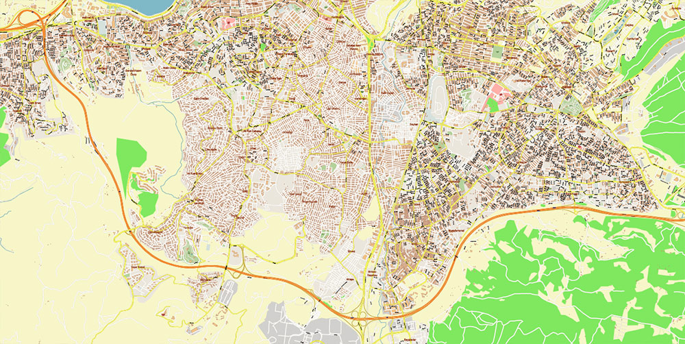 Izmir Turkey PDF Map Vector Exact City Plan High Detailed Street Map editable Adobe PDF in layers