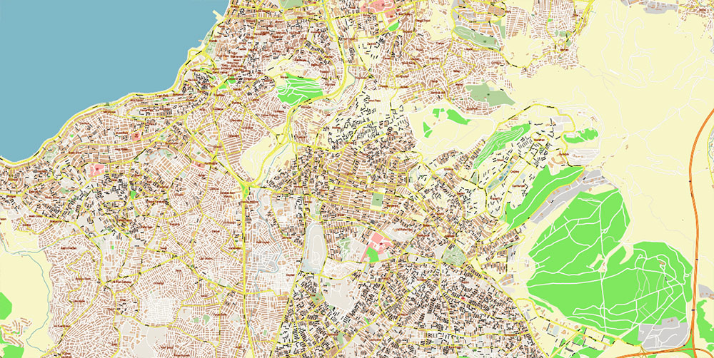 Izmir Turkey PDF Map Vector Exact City Plan High Detailed Street Map editable Adobe PDF in layers