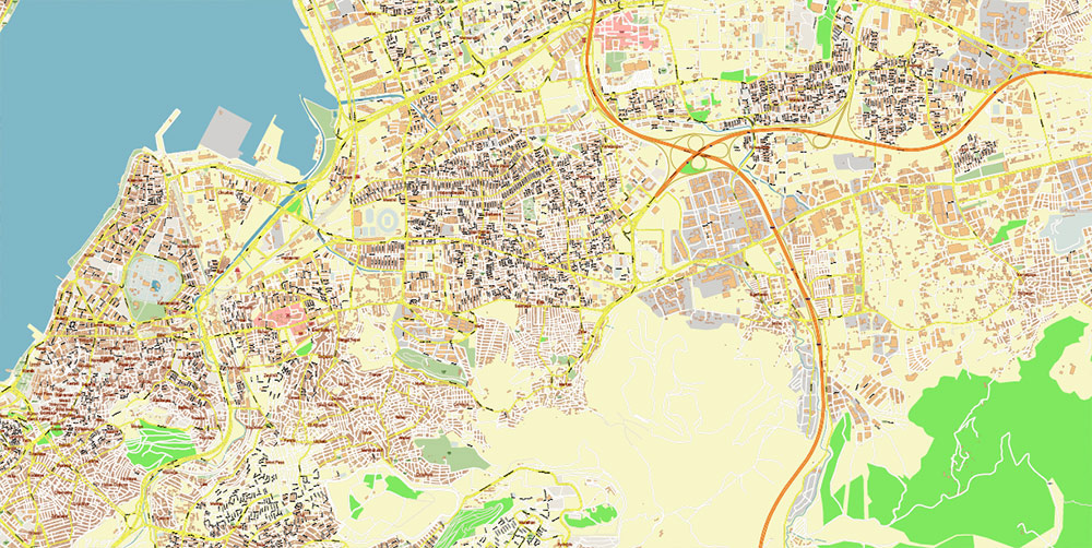 Izmir Turkey PDF Map Vector Exact City Plan High Detailed Street Map editable Adobe PDF in layers