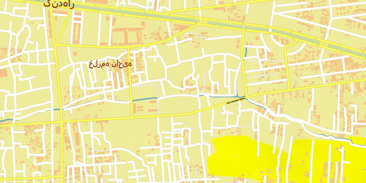 Kandahar Province Afghanistan Vector Map Exact High Detailed editable Adobe Illustrator Street Map + Relief Topo Raster in layers