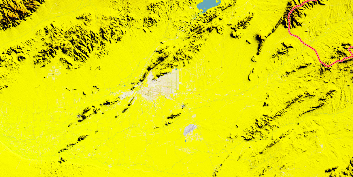 Kandahar Province Afghanistan Vector Map Exact High Detailed editable Adobe Illustrator Street Map + Relief Topo Raster in layers