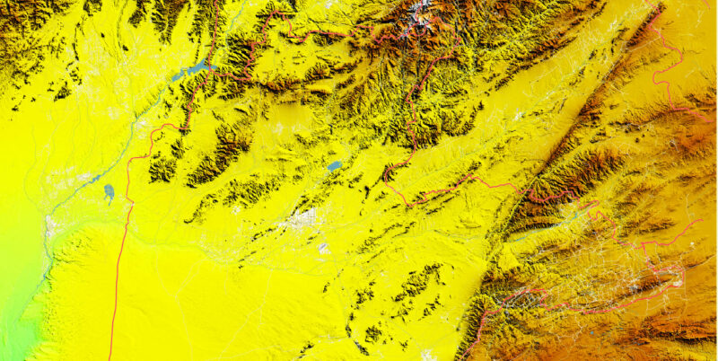 Kandahar Province Afghanistan Vector Map Exact High Detailed editable Adobe Illustrator Street Map + Relief Topo Raster in layers