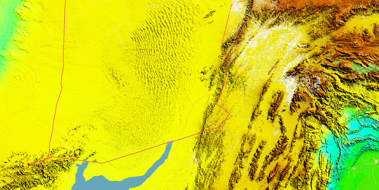 Kandahar Province Afghanistan Vector Map Exact High Detailed editable Adobe Illustrator Street Map + Relief Topo Raster in layers