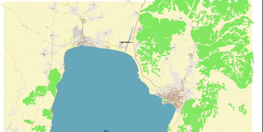 Ohrid North Macedonia Vector Map high detailed All Roads Streets map editable Layered Adobe Illustrator