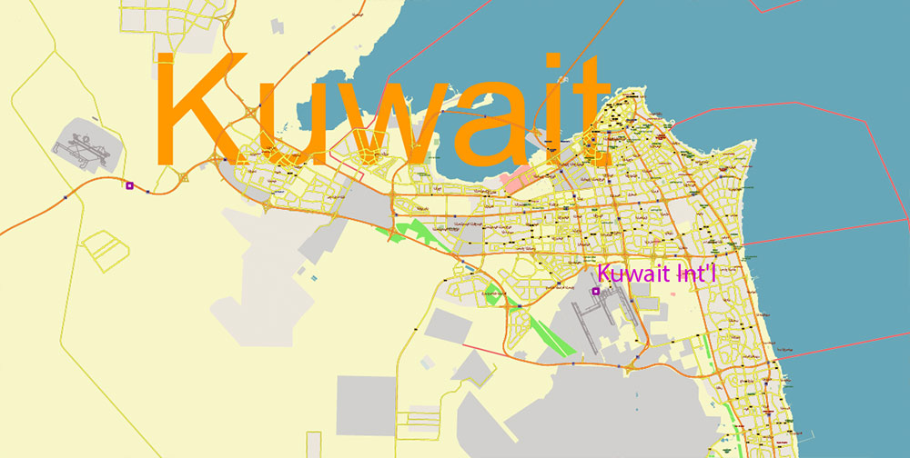 Saudi Arabia HD Vector Map high detailed roads and admin, editable layered in Adobe Illustrator