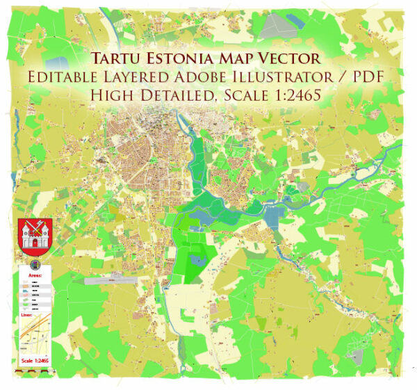 Tartu Estonia Vector Map high detailed All Roads Streets map editable Layered Adobe Illustrator Tartu Estonia Vector Map high detailed All Roads Streets map editable Layered Adobe Illustrator