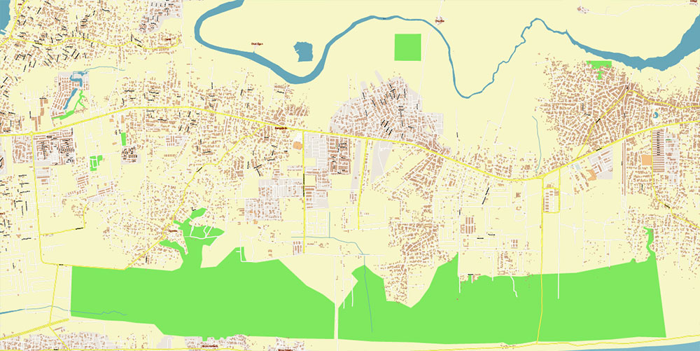 Eti Osa Lagos Nigeria Map Vector Exact City Plan High Detailed Street Map editable Adobe Illustrator in layers