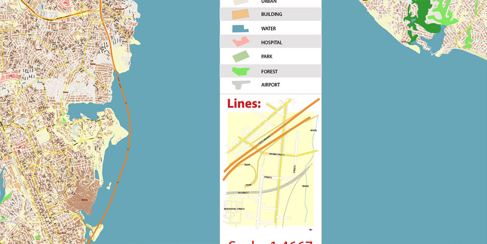 Eti Osa Lagos Nigeria Map Vector Exact City Plan High Detailed Street Map editable Adobe Illustrator in layers