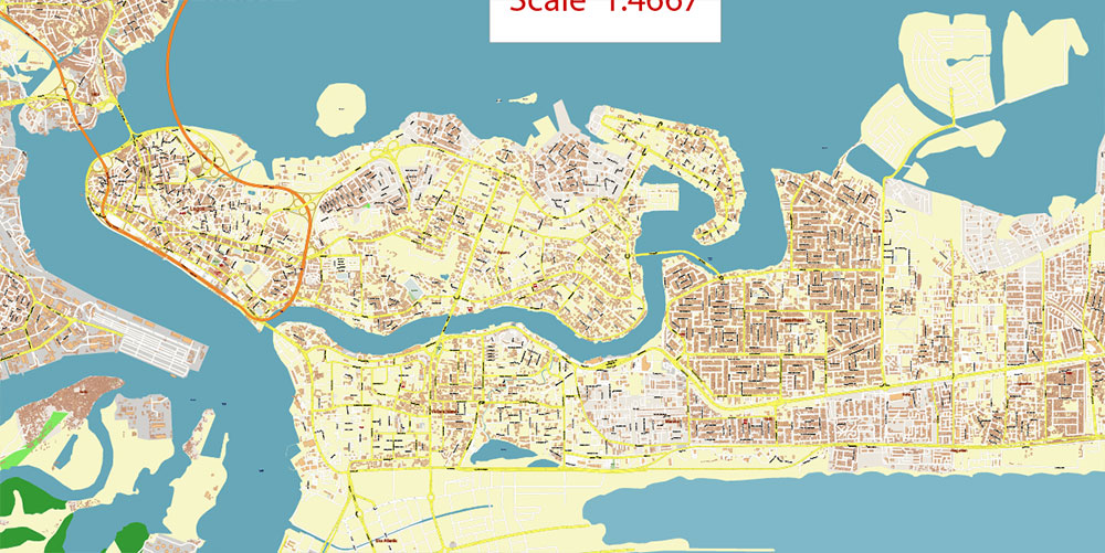 Eti Osa Lagos Nigeria Map Vector Exact City Plan High Detailed Street Map editable Adobe Illustrator in layers
