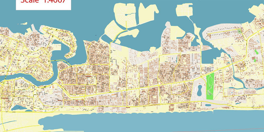 Eti Osa Lagos Nigeria Map Vector Exact City Plan High Detailed Street Map editable Adobe Illustrator in layers