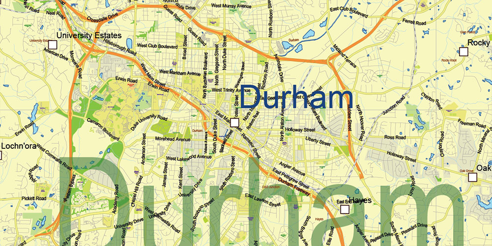 North Carolina State US Map Vector Exact Extended High Detailed Road Admin Map editable Adobe Illustrator in layers