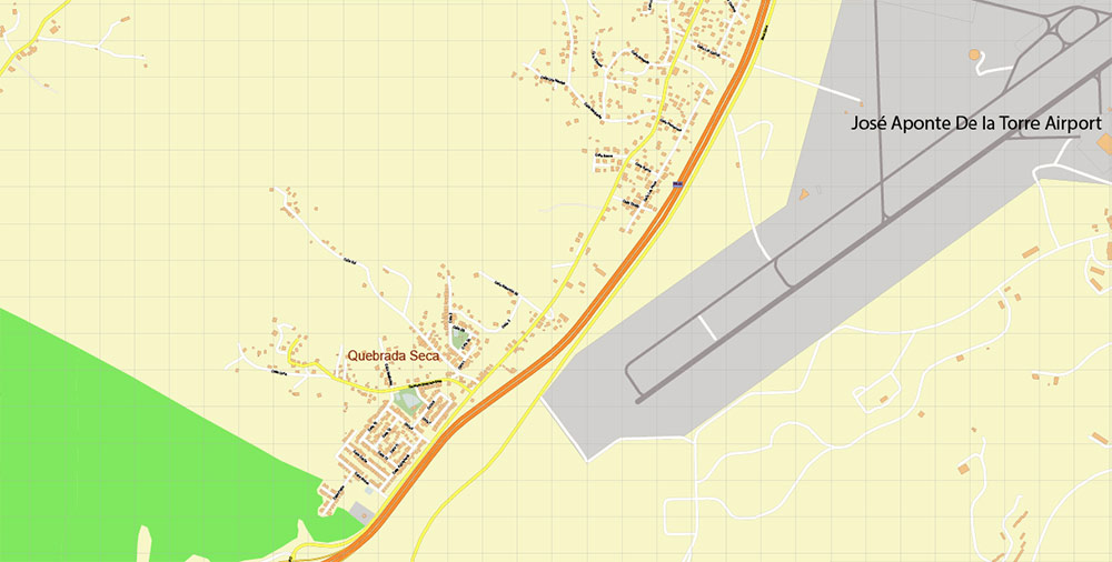 Roosevelt Roads, Ceiba, Puerto Rico Map Vector Exact City Plan High Detailed Street Map editable Adobe Illustrator in layers Roosevelt Roads, Ceiba, Puerto Rico Map Vector Exact City Plan High Detailed Street Map editable Adobe Illustrator in layers
