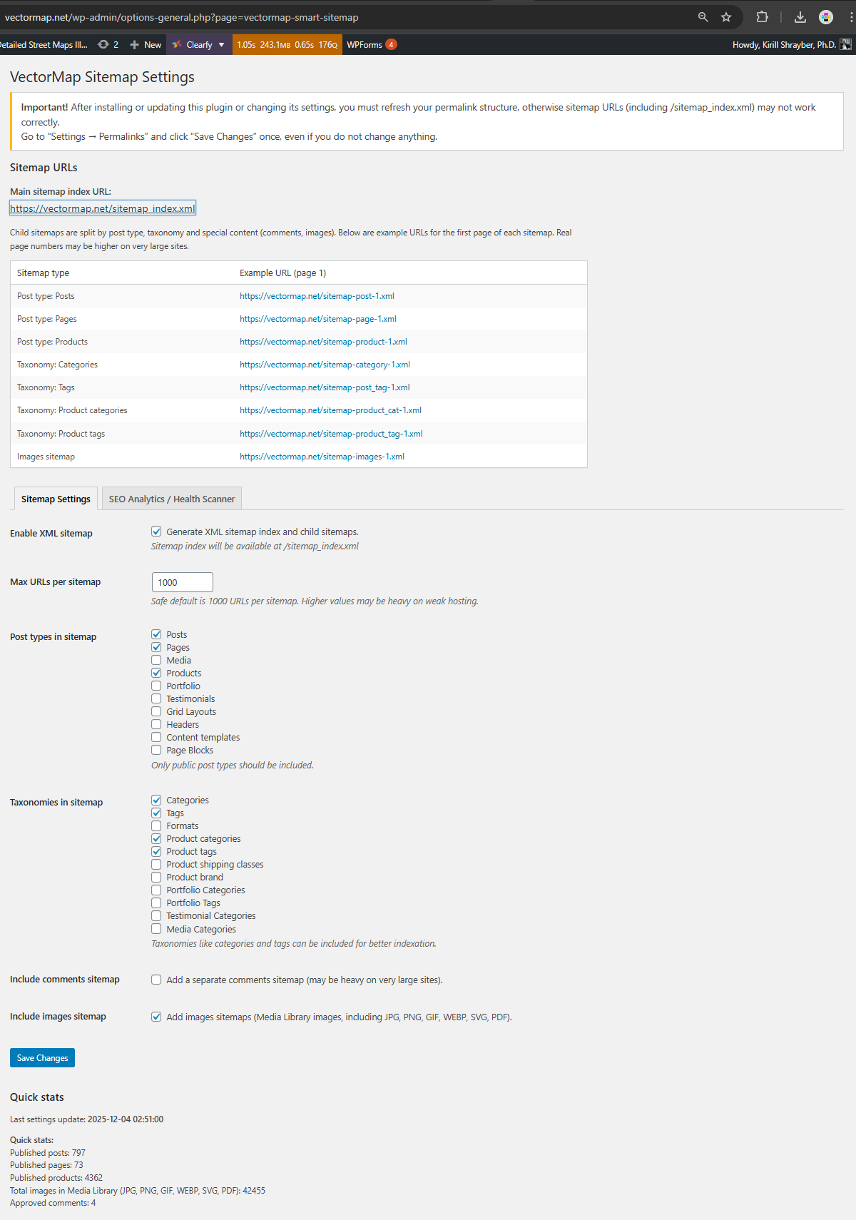 VectorMap Sitemap & SEO Analytics Pro is an advanced XML sitemap generator with a built-in on-site SEO health scanner.
