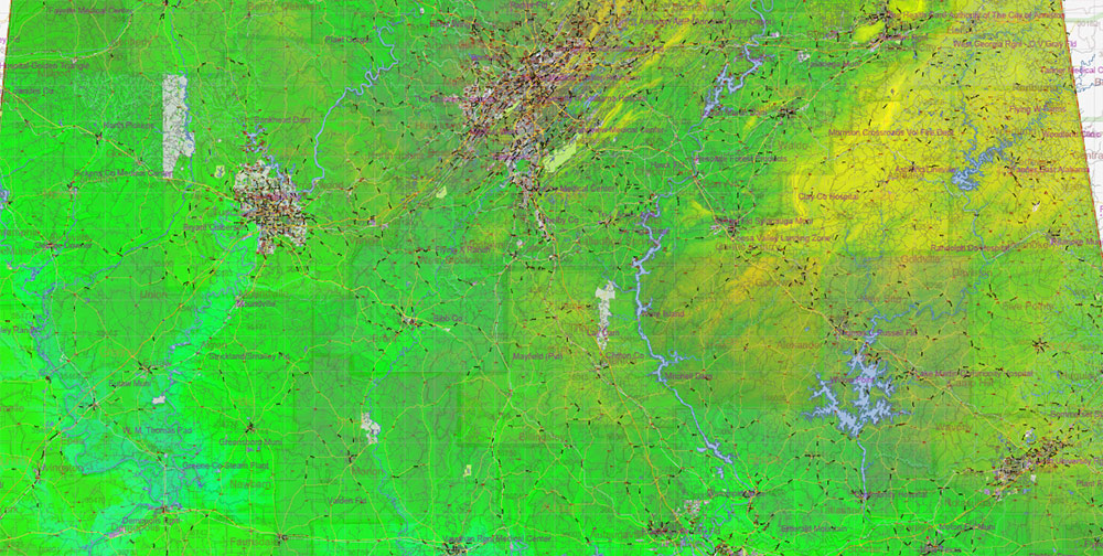 Alabama State US Map Vector Exact Colored Reliaf and Roads High Detailed Map + Counties + Zipcodes editable Adobe Illustrator in layers