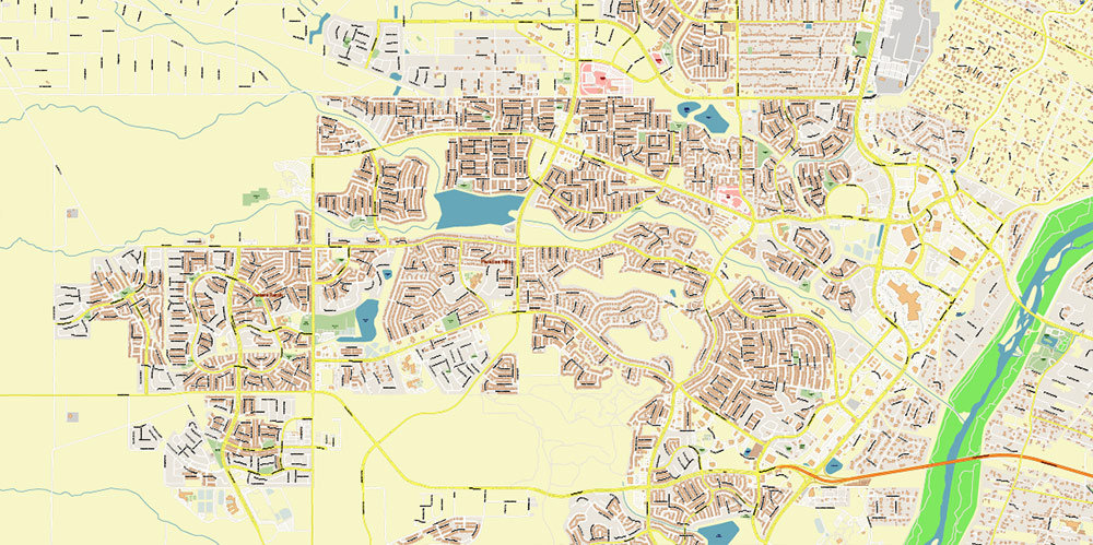 Albuquerque New Mexico USA Map Vector Exact Plan High Detailed Street Map editable Adobe Illustrator in layers