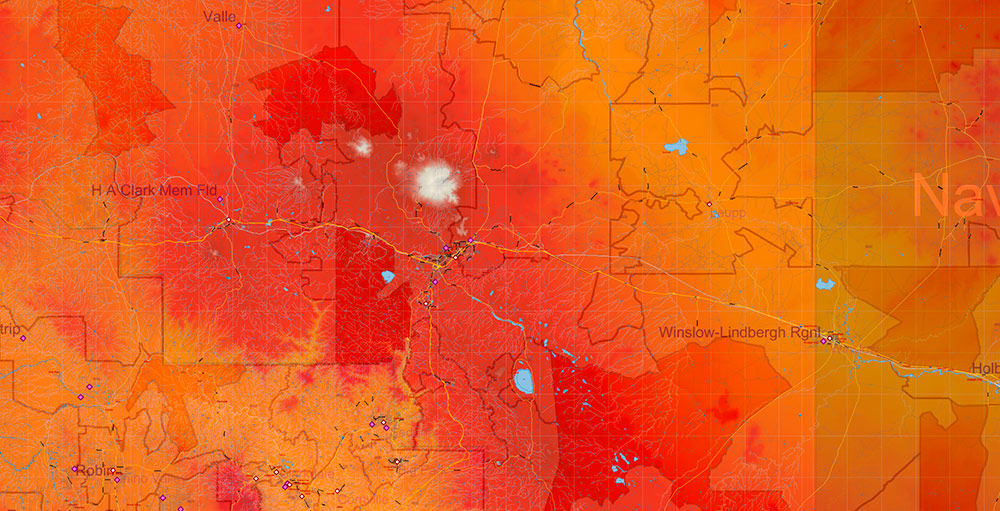 Arizona State US Map Vector Exact Colored Reliaf and Roads High Detailed Map + Counties + Zipcodes editable Adobe Illustrator in layers