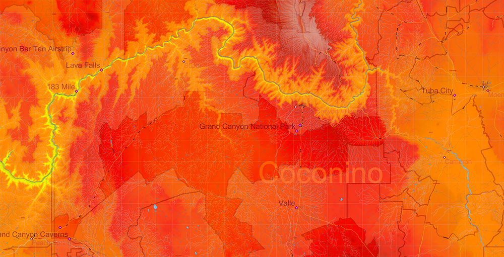 Arizona State US Map Vector Exact Colored Reliaf and Roads High Detailed Map + Counties + Zipcodes editable Adobe Illustrator in layers