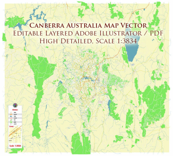 Canberra Region Australia Map Vector Exact High Detailed City Plan editable Adobe Illustrator Street Map in layers fully editable Canberra Region Australia Map Vector Exact High Detailed City Plan editable Adobe Illustrator Street Map in layers fully editable