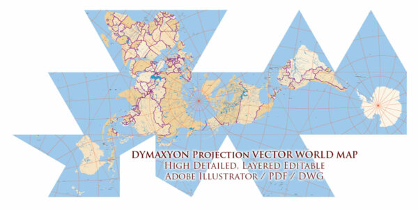 Dymaxion World Vector Map Fuller Projection Adobe Illustrator Precision Areas Dymaxion World Vector Map Fuller Projection Adobe Illustrator Precision Areas