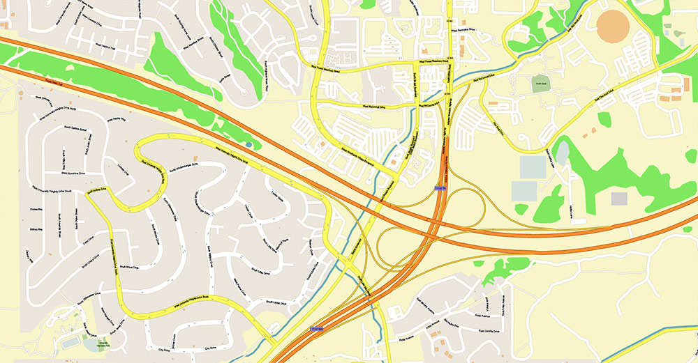 Flagstaff Arizona US Map Vector Exact City Plan detailed Street Map editable layered PDF + DWG + Shapefiles in 1 archive