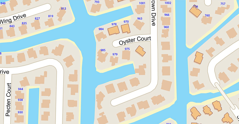 Islands Fort Myers Area Florida USA Map Vector Exact High Detailed Street Map editable Adobe Illustrator in layers